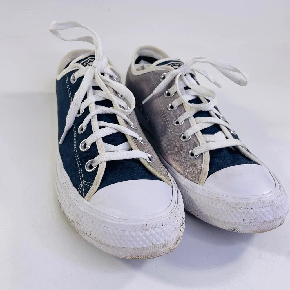 Converse Chuck Taylor All Star Low Top Navy Grey Split Canvas Sneakers 152621C - Picture 4 of 8